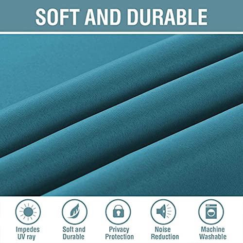 H.VERSAILTEX Blackout Curtain for Living Room Thermal Insulated Window Treatment Curtain Extra Long 54 inch Length Energy Saving Solid Grommet Top Blackout Drape, One Panel, Turquoise Blue