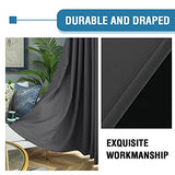H.VERSAILTEX 100% Blackout Curtains for Bedroom Thermal Insulated Curtains & Drapes Blackout Curtains 84 Inches Long Rod Pocket Curtains for Living Room with Black Liner 2 Panels Set, Charcoal Gray