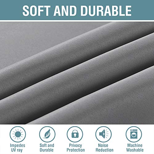 H.VERSAILTEX Grey Blackout Curtains for Bedroom Thermal Insulated Room Darkening Blackout Curtain Panel for Door, Window Panel Drapes - 1 Panel - 52 inch Wide by 84 inch Long, Dove Gray, Grommet Top