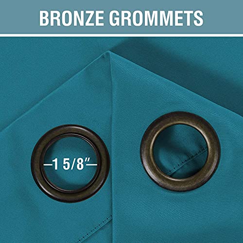 H.VERSAILTEX Blackout Curtain for Living Room Thermal Insulated Window Treatment Curtain Extra Long 54 inch Length Energy Saving Solid Grommet Top Blackout Drape, One Panel, Turquoise Blue