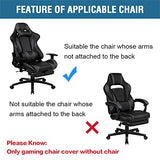 2 Piece Velvet Gaming Chair Covers Stretchable Game Chair Cover Protector Computer Chair Cover Computer Reclining Racing Ruffled Gamer Chair Protector Rotating Armchair Covers Without Chair (Brown)