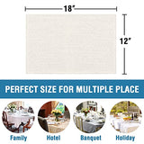 H.VERSAILTEX Linen Placemats Set of 6 Premium Solid Table Placemats for Dining Table Spill-Proof Waterproof Table Mats Heat-Resistant Kitchen Table Mats Washable, 12x18 inches, Ivory