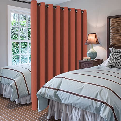 H.VERSAILTEX Blackout Patio Curtains 100 x 96 Inches for Sliding Door Extral Wide Blackout Curtain Panels Thermal Insulated Room Divider - Grommet Top, 8' Tall by 8.5' Wide - Burnt Ochre