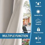 H.VERSAILTEX Indoor Outdoor Curtains for Patio Waterproof Stainless Steel Silver Grommet Thermal Insulated Blackout Outdoor Drapes for Deck/Gazebo, Stone, 52x95 Inch, 1 Panel