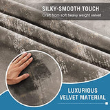 Luxury Velvet Curtains 95 Inches Long Thermal Insulated Blackout Curtains for Bedroom Foil Print Thick Soft Velvet Grommet Curtain Drapes for Living Room Vintage Home Decor, 2 Panels, Taupe