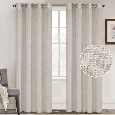 Grommet Natural Linen Mixed Sheers Sold by 2 (52'' x 84'')