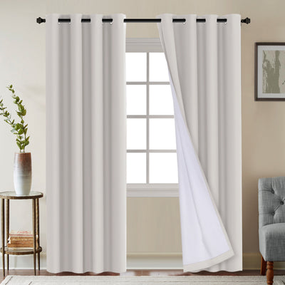 100% Blackout Curtains Full Light Blocking Curtain Draperies for Bedroom/Living Room 52'' x 96''