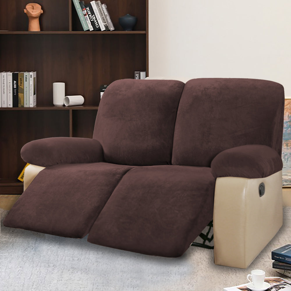 Simply Stretch Velvet Recliner Slipcovers with Armrest Covers 2 Seater