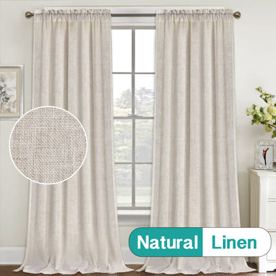 Rod Pocket Natural Linen Mixed Sheers Sold by 2 (52'' x 108'')